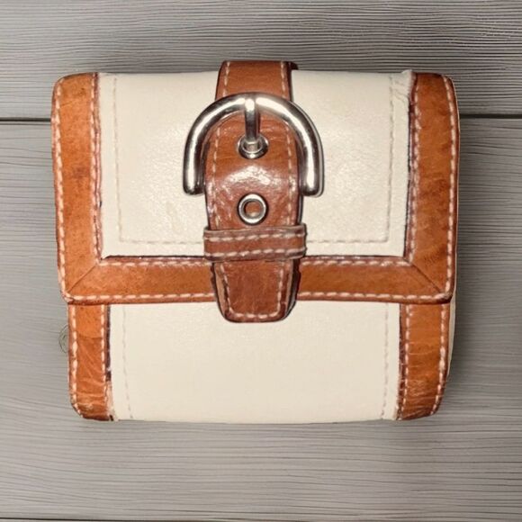 Coach Cream Leather Large Shoulder Bag Soho Double Front Pocket  With Wallet - Picture 7 of 10